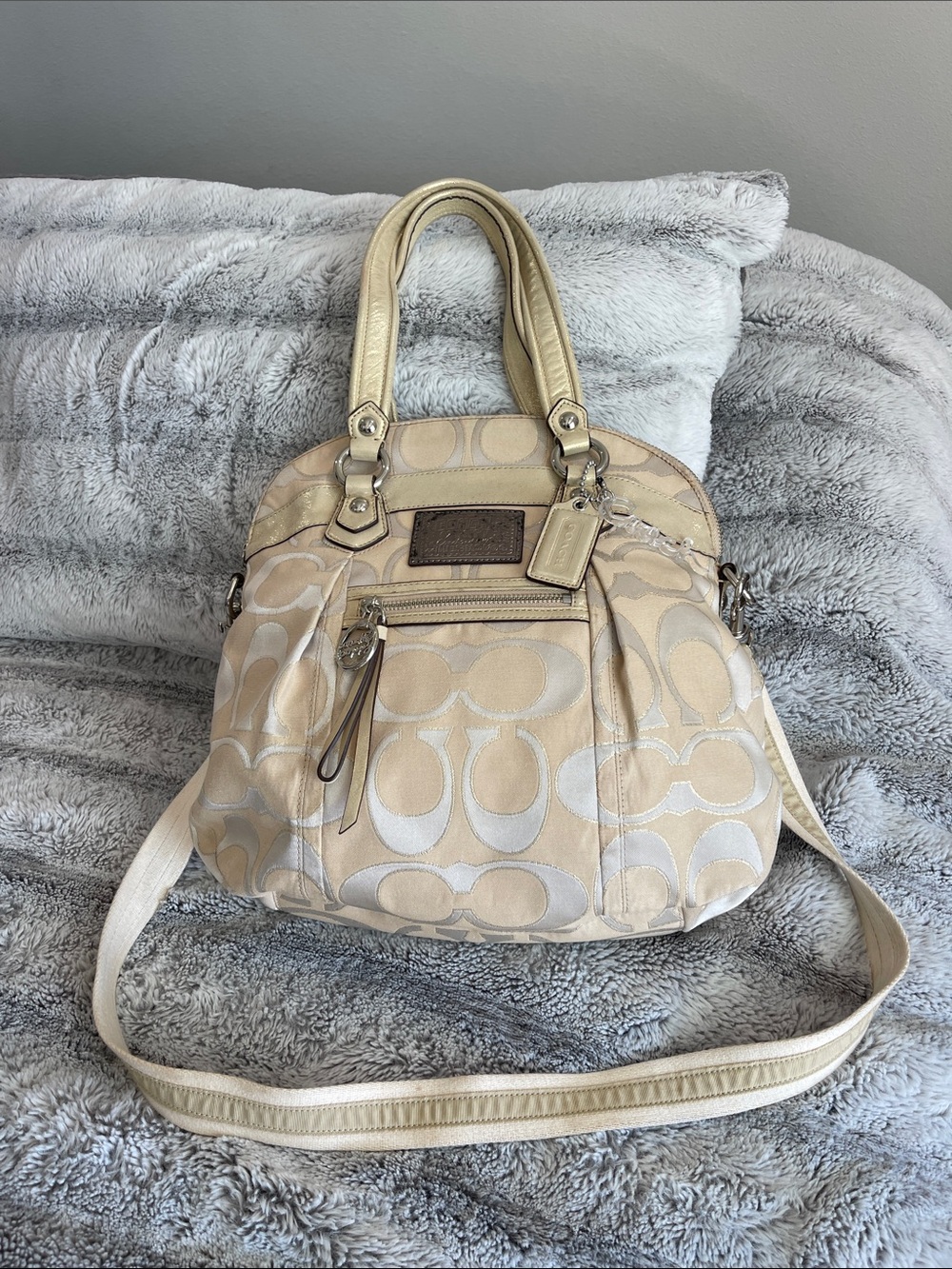 Y2K COACH POPPY SIG LUREX SATCHEL BAG!